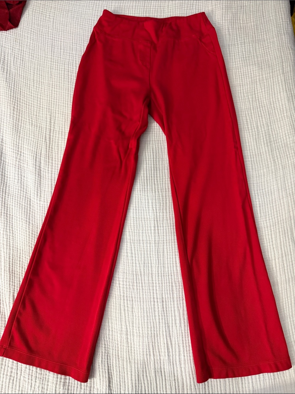 Girls' Bright Red Wide-Leg Sweatpants